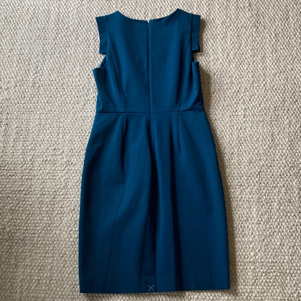 NWOT J. Crew Sleeveless Teal-Blue Sheath Dress - Picture 5 of 9